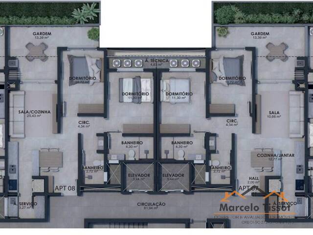 #AP403 - Apartamento para Venda em Florianópolis - SC - 2